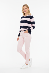 Zwillingsherz Kaschmir Blockstreifenpullover Modern