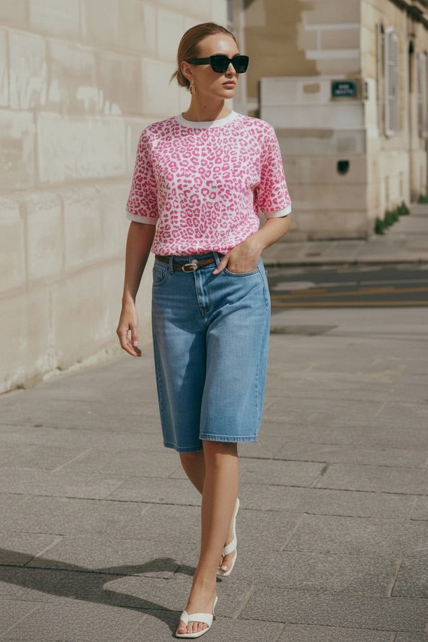 Zwillingsherz Sweatshirt 1/2 Arm Leo Pink