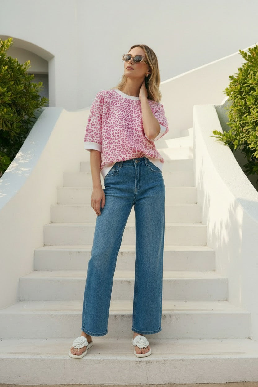 Zwillingsherz Sweatshirt 1/2 Arm Leo Pink