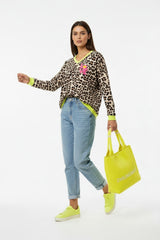Zwillingsherz Sweat Pullover Neon Leo Neon Gelb