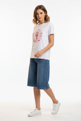 Zwillingsherz T-Shirt Moin Love Weiß Baumwolle Elastan